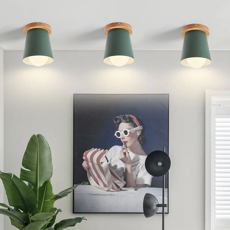 Spot LED bois nordique plafonnier - vue 3 sur 8