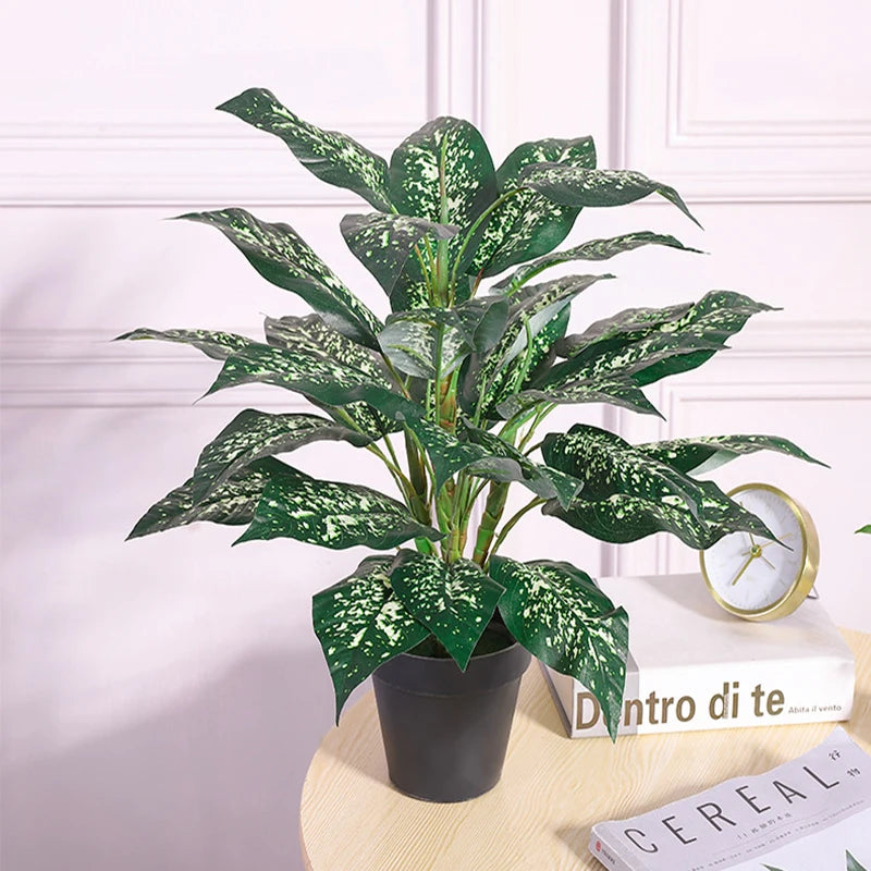 bouquet de plantes artificielles monstera tropicales pour décoration intérieure - vue 9 sur 9