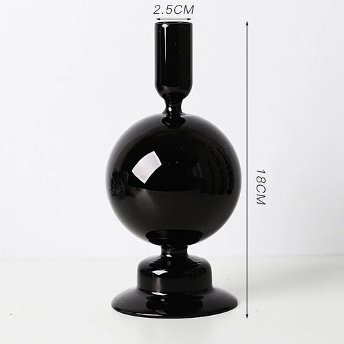 Nordic Glass candle holders, romantic Dinner home decoration, candlestick for birthday wedding, candle holder portavelas decor - vue 12 sur 31