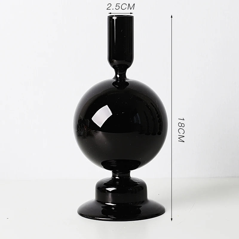 Nordic Glass candle holders, romantic Dinner home decoration, candlestick for birthday wedding, candle holder portavelas decor - vue 11 sur 31