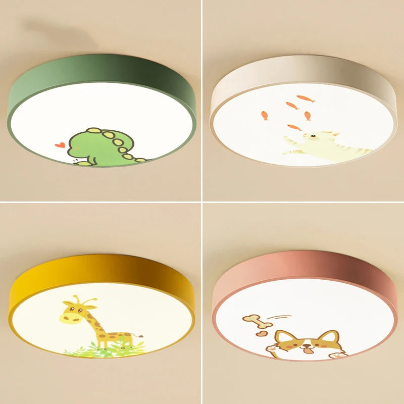 Plafonnier de chambre d'enfants moderne avec télécommande appliques acryliques de dessin animé mignon LED plafonnier rond éclairage d'enfants de fille - vue 5 sur 18