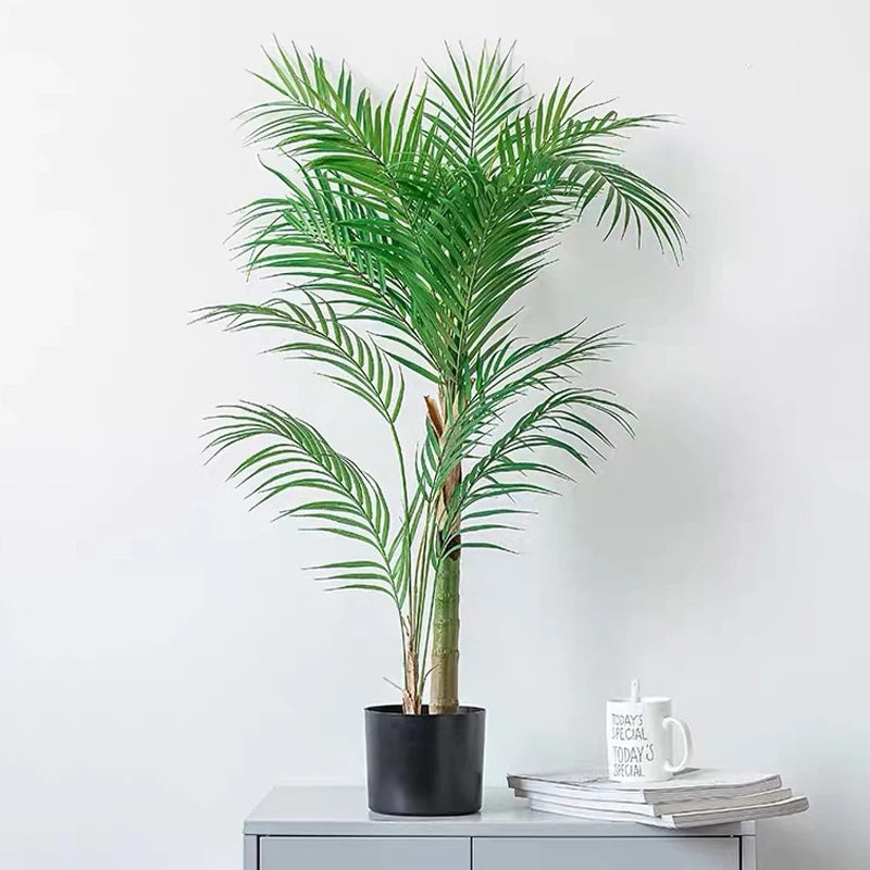lot de 2 grandes plantes artificielles palmier tropical pour décoration intérieure - vue 2 sur 14