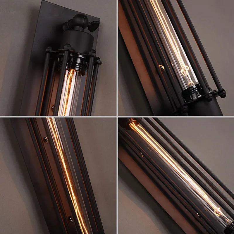 applique murale rétro américaine led pour balcon restaurant café - vue 4 sur 7