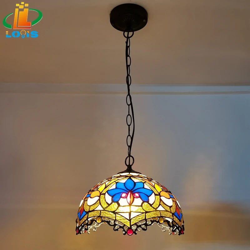 lustre style tiffany dragon à pétales pour décoration intérieure - vue 2 sur 6