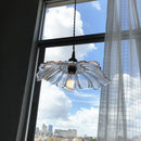 suspension fleur moderne led en verre et laiton nordique