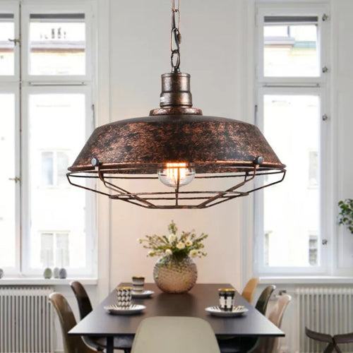 Suspension Loft Style Vintage cage industrielle rétro - vue 3 sur 8