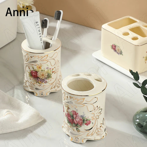porte-brosse à dents en céramique design moderne pour salle de bain - vue 3 sur 10