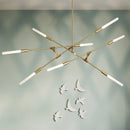 lustre design à plusieurs têtes en fer pour un éclairage moderne
