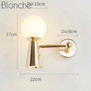 applique murale en fer forgé tête de verre rotative lampes LED décoratives