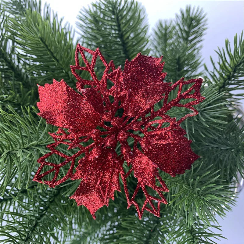 décoration suspendue fleur pailletée pour arbre de noël - vue 13 sur 34