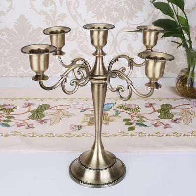 bougeoir rétro à cinq bras pour décoration intérieure romantique - vue 11 sur 10