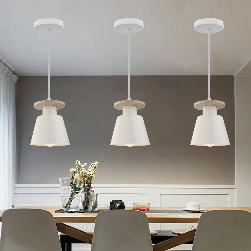 lampe led suspendue design nordique en bois pour bar hôtel - vue 4 sur 8