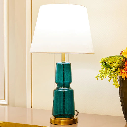 Retro glass bedside lamp with minimalist design for interior decor - vue 2 sur 12