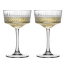 lot 2 coupes champagne elysia verre relief rétro