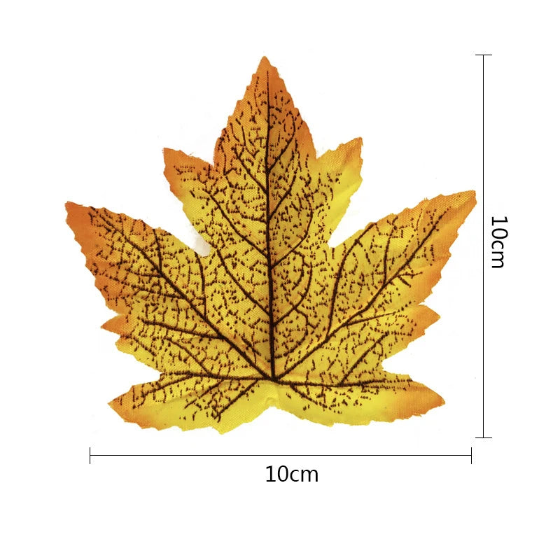 lot de 100 feuilles d'érable artificielles pour décorations festives - vue 12 sur 16
