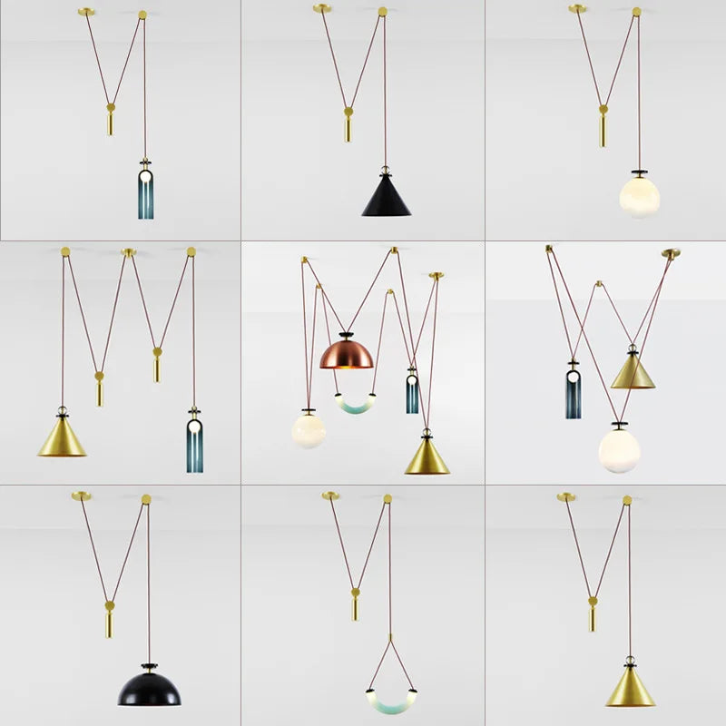 suspension en verre et métal pour décoration intérieure moderne - vue 7 sur 25