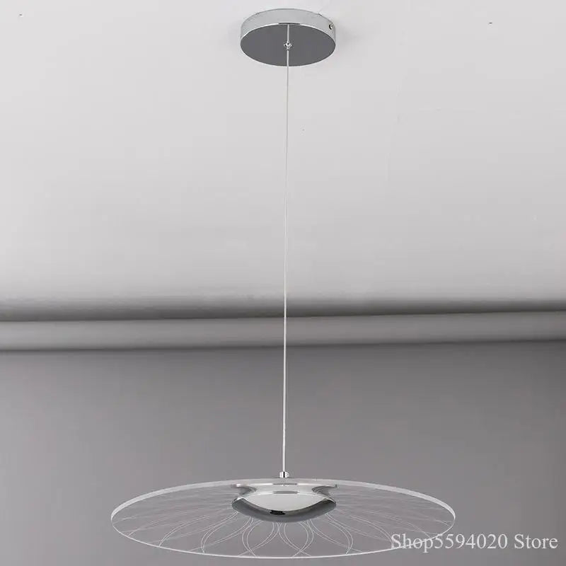 lustre moderne circulaire en acrylique à led décoration intérieure - vue 4 sur 11