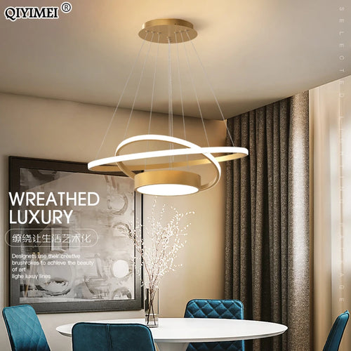 lampes suspendues led modernes luminaires d'intérieur abajur - vue 5 sur 9