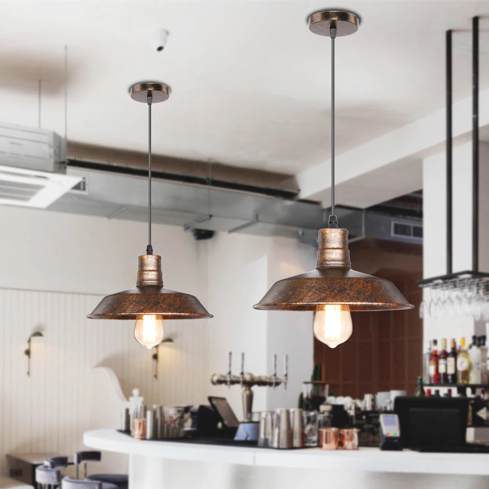suspension vintage industrielle lustre loft rétro nordique - vue 7 sur 9