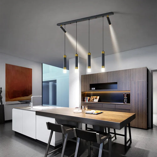 lustre moderne minimaliste à trois led pour table luxe