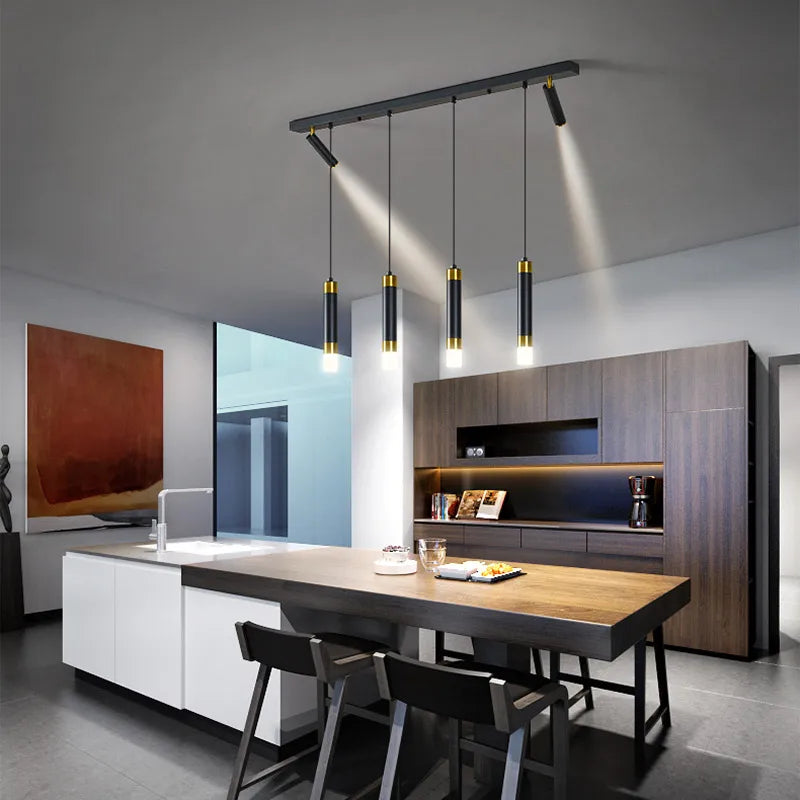 lustre moderne minimaliste à trois led pour table luxe - vue 5 sur 12