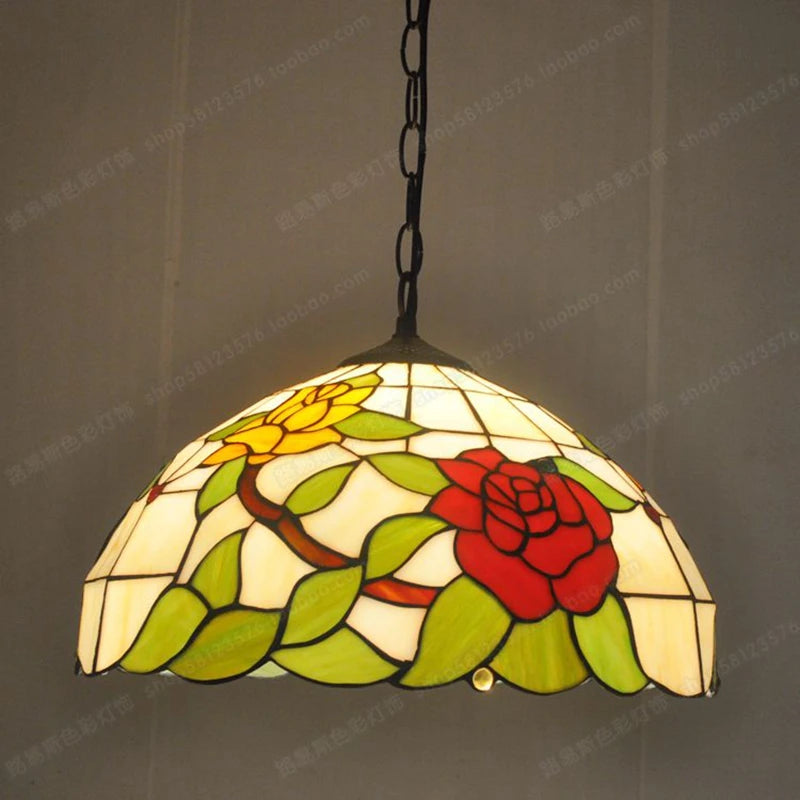 lustre en verre de pivoine style européen moderne décoratif - vue 6 sur 6