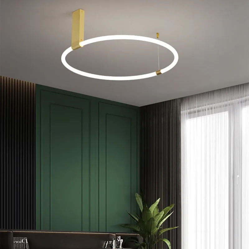 Plafonnier design ronds LED éclairage 360 degrés en acrylique - vue 4 sur 11