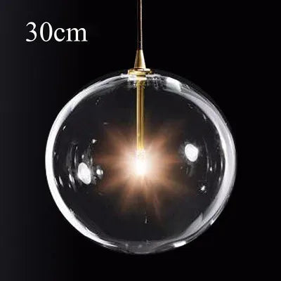 suspension en verre transparent à bulles moderne et vintage - vue 7 sur 9