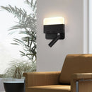 Minimalist ultra-slim indoor LED wall light with round spotlight switch, super bright for hotel or bedroom decor