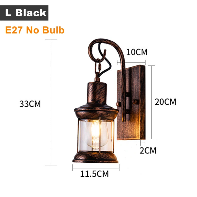 applique murale led rustique en fer vintage pour intérieur et extérieur