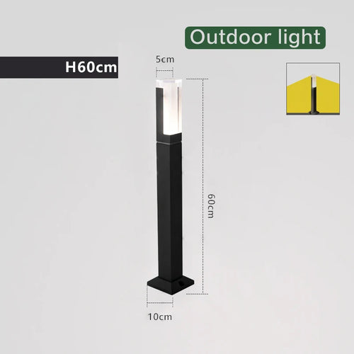 Lampe de pelouse éclairage extérieur lumière moderne en aluminium étanche à l'eau jardin extérieur lampe de pelouse maison cour décor paysage lumières - vue 10 sur 10