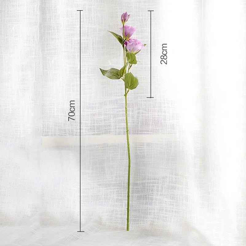 fleurs artificielles en gros décoration mariage eustoma soie 3 branches - vue 6 sur 11