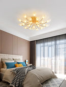 lampe nordique post-moderne luxueuse avec écran ouvert paon led