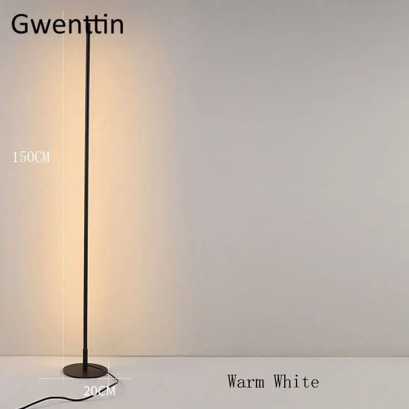 Minimalist nordic style LED floor lamp for elegant interiors - vue 9 sur 10