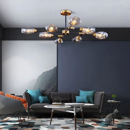 lustre en verre transparent pour intérieur design élégant