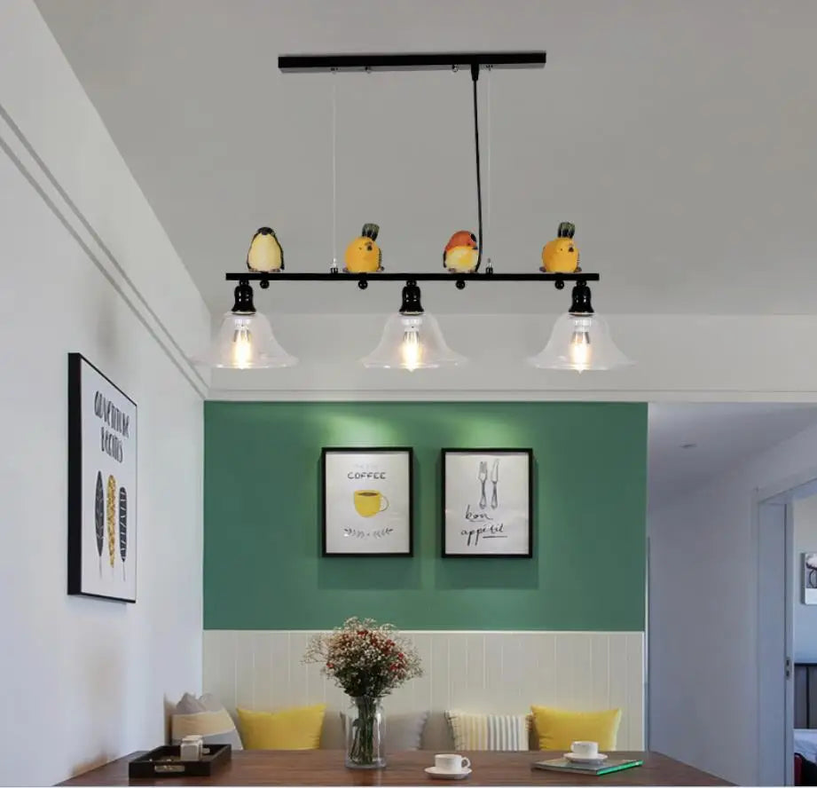 lustre style nordique moderne 3 oiseaux créatif artistique - vue 3 sur 8