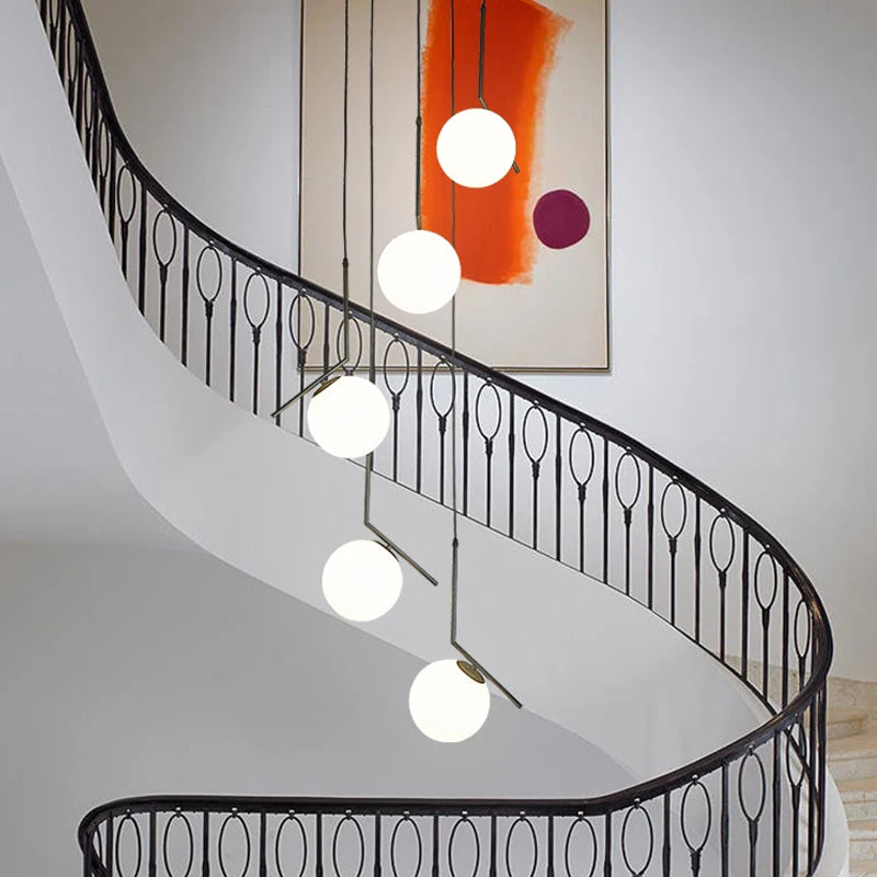 lustre moderne nordique en verre pour décoration intérieure - vue 3 sur 16