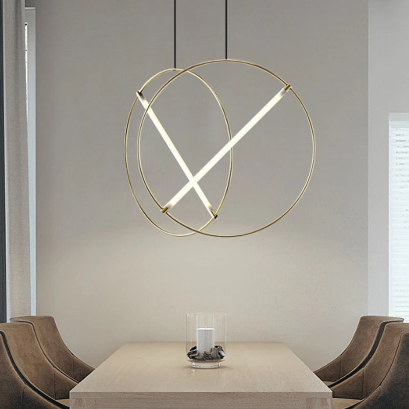 suspension circulaire post-moderne créative luxe design élégant - vue 4 sur 9