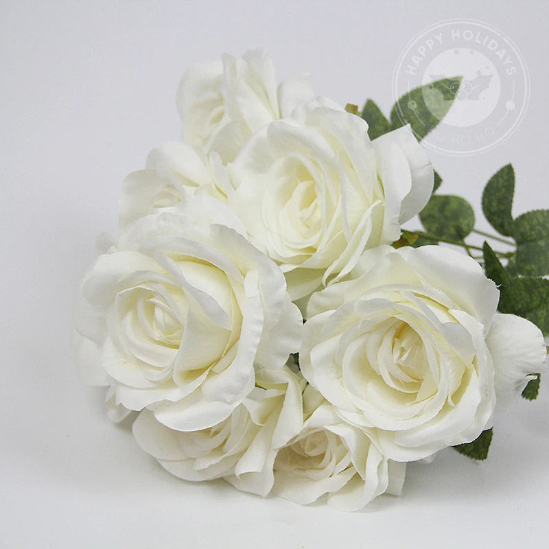 Vintage silk rose bouquet for festive decoration