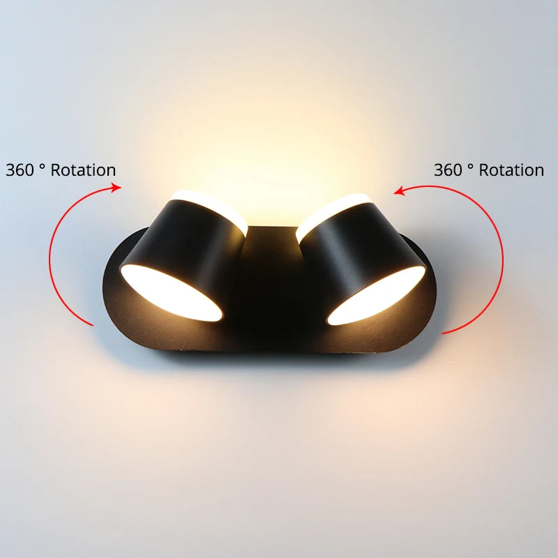 applique murale led réglable 360° - vue 3 sur 12