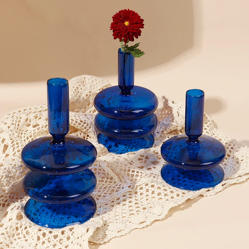 bougeoirs en verre pour décoration romantique et fêtes - vue 7 sur 14