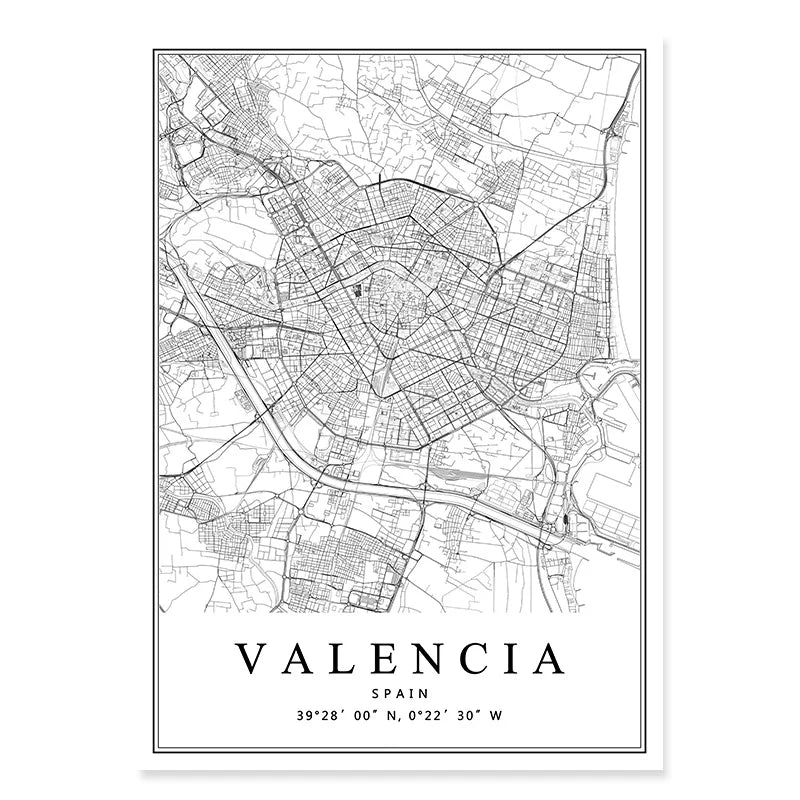 carte artistique des villes espagnoles pour décoration intérieure - vue 12 sur 12