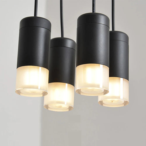 Postmoderne Long lustre noir Design Led Wireflow lustres salle à manger hall Loft maison décorer escalier lumière rustique - vue 7 sur 6