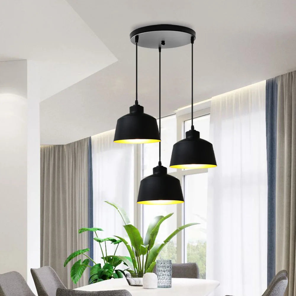 suspension loft nordique moderne avec 3 suspensions pour cuisine - vue 4 sur 9