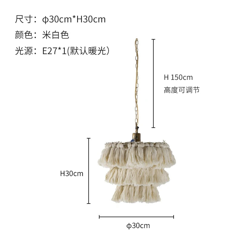 suspension moderne en coton avec pampilles design nordique artistique - vue 12 sur 22