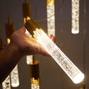 suspension en cristal de luxe avec télécommande pour chevet kistchen island led