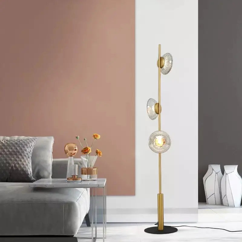 lampadaire postmoderne ceto lampe de sol design en verre et led - vue 5 sur 8