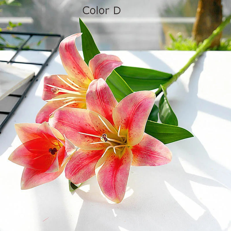 fleur artificielle lys soie décoration accessoires mariage photographie artisanat - vue 5 sur 10