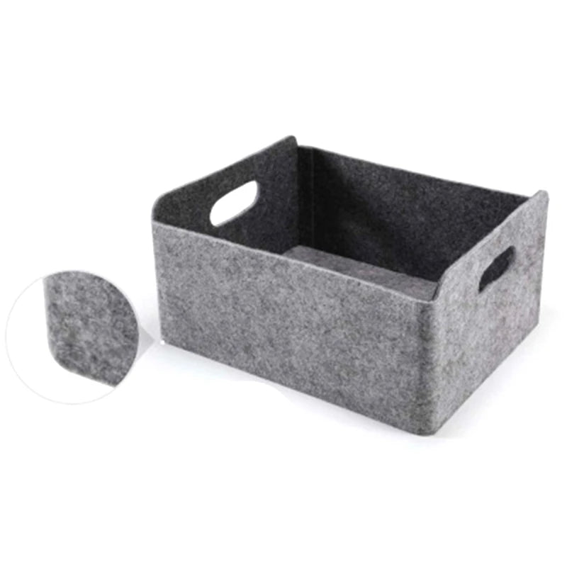 HOT-2Pcs Felt Storage Basket/Bin with Handles, Collapsible &amp; Convenient Storage Solution - vue 3 sur 7