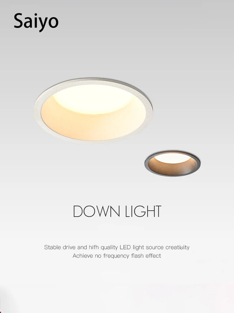led downlight encastré anti-éblouissement en aluminium pour éclairage intérieur - vue 2 sur 5